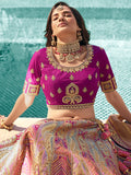 Magenta Pink Banarasi Silk Lehenga