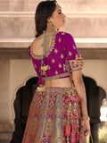 Magenta Pink Banarasi Silk Lehenga