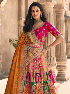 Multicolor Banarasi Silk Lehenga