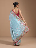 Heavy Jimmy Choo Multi Embroidered Thread Coding And Sequence & Fancy Cutwork With Piping Work Saree