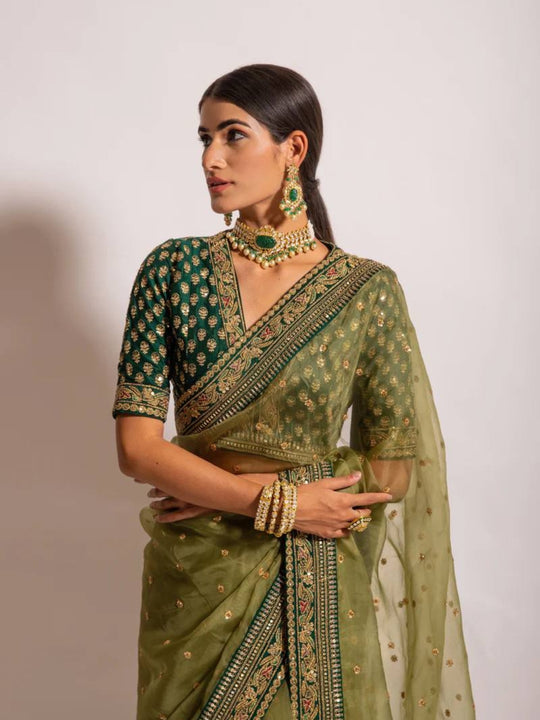 Soft Georgette Silk Multi Thread With 3mm Sequence Designer Work Lace Border And Butti Work Saree