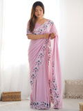 Soft Vichitra Silk With Multi Thread Work With ARC Cutting Border Saree