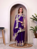 Pure Jimmy Choo Silk  With Coding Sequence Embroidery Work And Beautiful ARC Cutting Border Saree