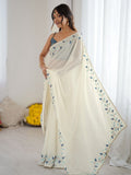 Premium  Pure Soft Silk Sarees With Contrast Matching Thread Work In Sarees And Ready Made Lace Border