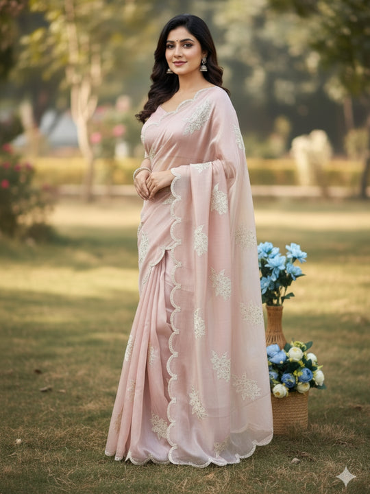 Pure Jimmy Choo Fabric 5 mm Sequence Embroidered Work With Embroidered Arco Cut