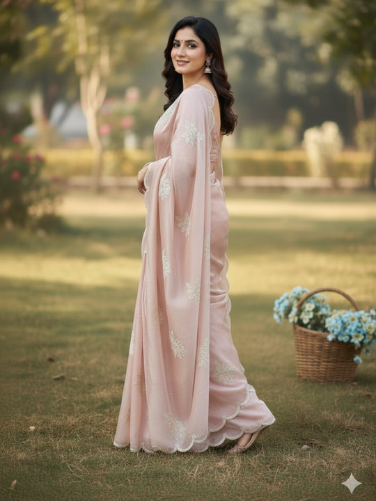 Pure Jimmy Choo Fabric 5 mm Sequence Embroidered Work With Embroidered Arco Cut