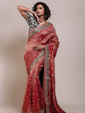 Premium Banarasi Crush Fabrics With Multi Thread Sequins Embroidered  Work Lace Border And All Over Saree’s Butta Work