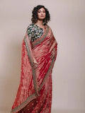 Premium Banarasi Crush Fabrics With Multi Thread Sequins Embroidered  Work Lace Border And All Over Saree’s Butta Work