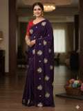 Jimmy Choo Fabric  Beads And Sequins Work With All Over Saree’s Butta And Contrast Matching Piping Border