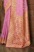 Purple Stain Silk Saree With Blouse Piece