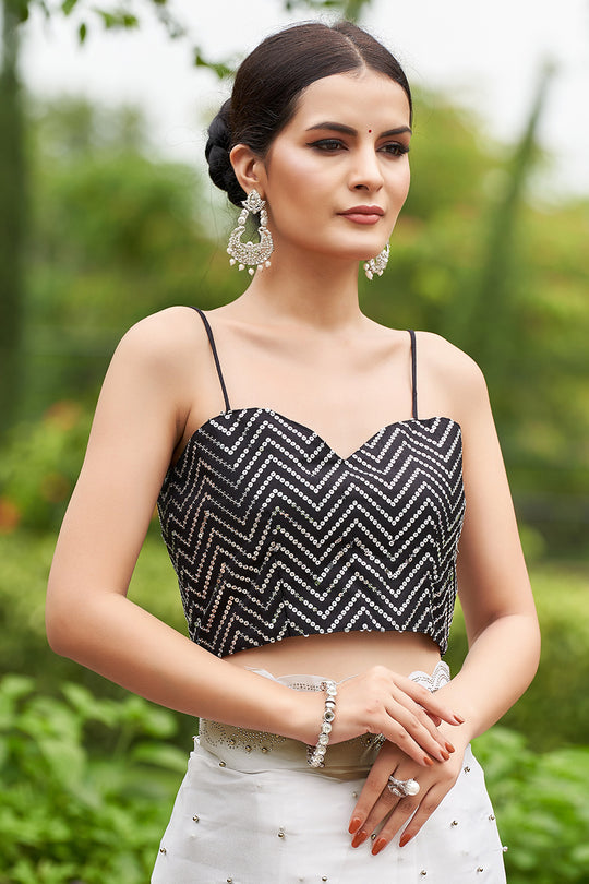 Pure White Organza Saree