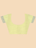 Yellow Pure Linen Blend Saree With Blouse Piece
