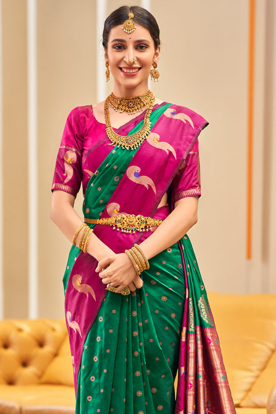 Castleton Green Silk Saree