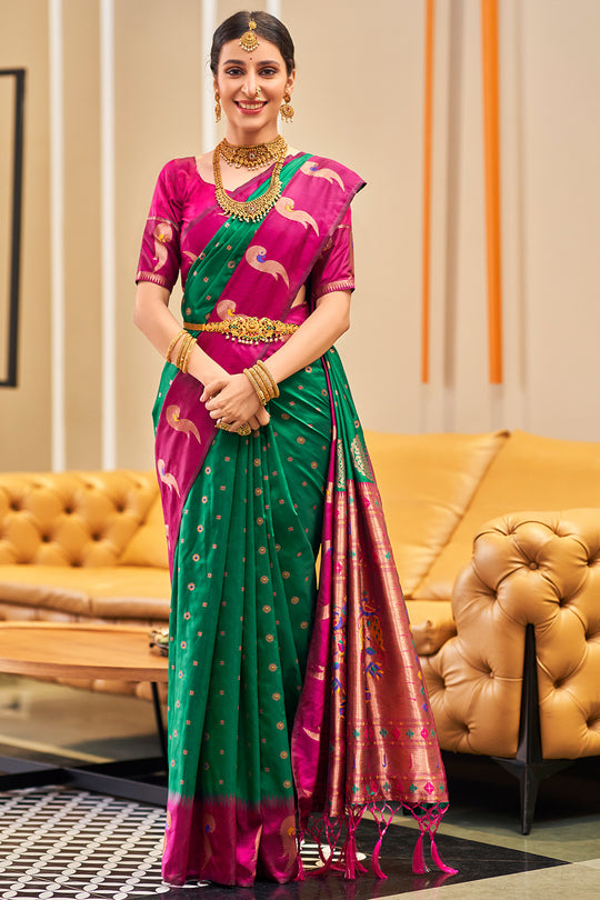 Castleton Green Silk Saree