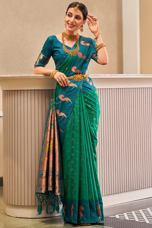 Emerald Green Silk Saree