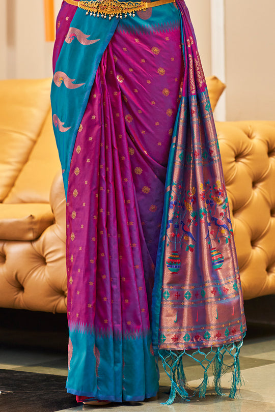Berry Violet Silk Saree