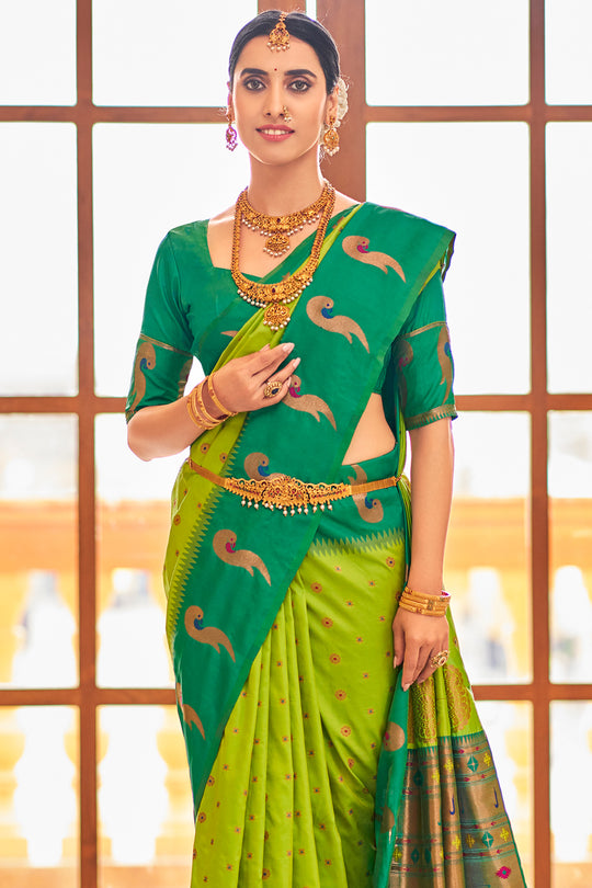Fern Green Silk Saree