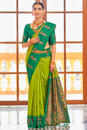 Fern Green Silk Saree