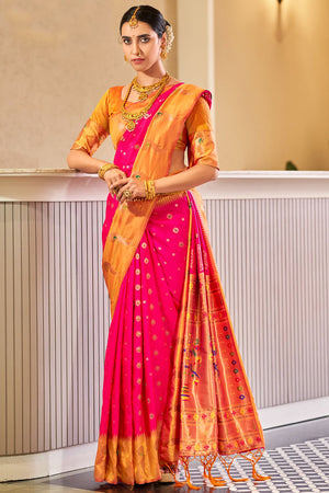 Taffy Red Silk Saree