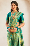 Slime Green Paithani Saree