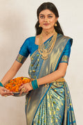 Sea Blue Paithani Saree