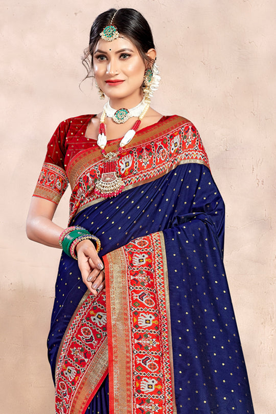 Dark Blue Silk Saree