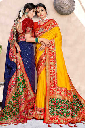 Canary Yellow Silk Saree