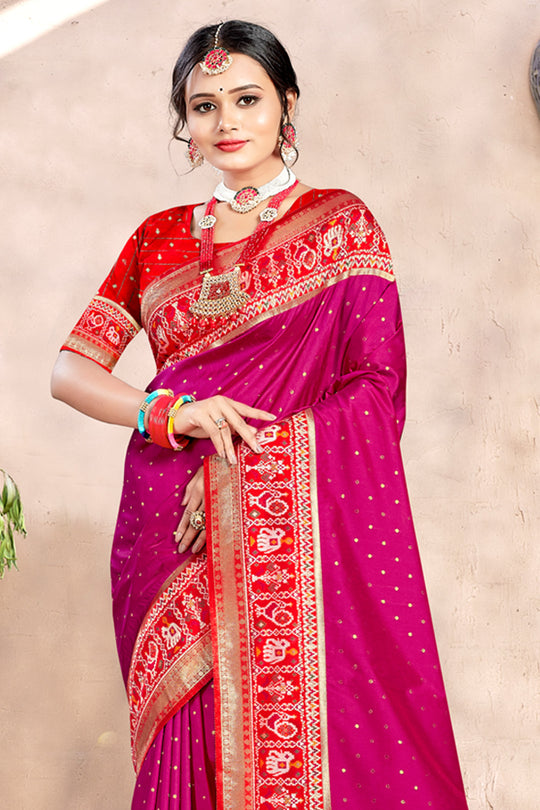 Magenta Pink Silk Saree