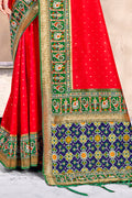 Scarlet Red Silk Saree