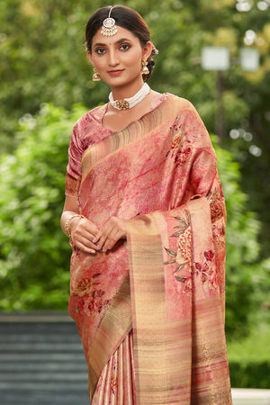Gajari Satin Brocade Saree
