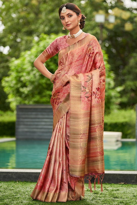 Gajari Satin Brocade Saree