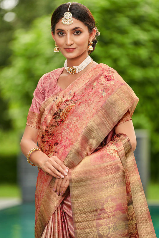 Gajari Satin Brocade Saree