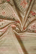 Mehendi Satin Brocade Saree