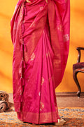 Hot Pink Tussar Saree