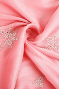 Pink Nylon Floral Embroidered Saree