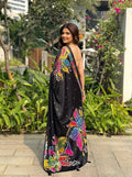 Printed Embellished Mirrorwork Ajrak Saree