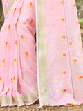 Flamingo Pink Linen Saree