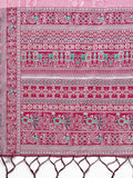 Pink Linen Cotton Saree With Blouse Piece