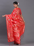 Red Banarasi Silk Saree With Blouse Piece