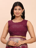 Purple Banarasi silk Saree With Blouse Piece