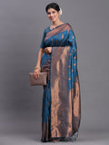 Blue Silk Saree With Blouse Piece