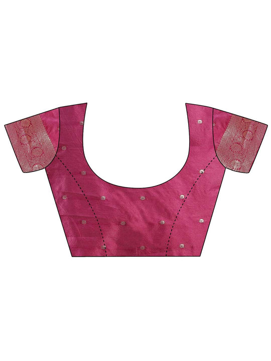 Purple Banarasi Silk Saree With Blouse Piece