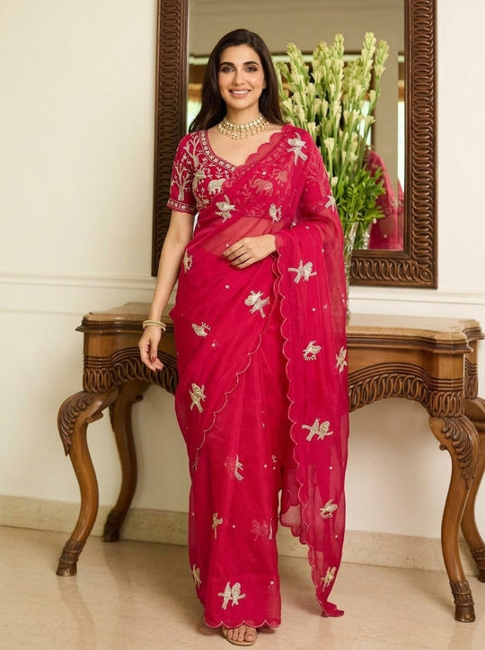 Embellished Embroidered Saree