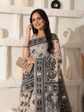 Cream Linen Cotton Saree With Blouse Piece