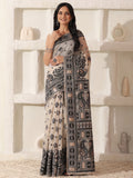 Cream Linen Cotton Saree With Blouse Piece