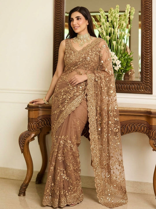 Embellished Embroidered Saree