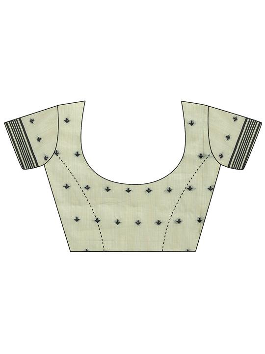 Light Green Linen Cotton Saree With Blouse Piece