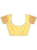 Yellow Linen Cotton Saree With Blouse Piece