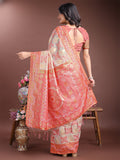 Brown Linen Cotton Saree With Blouse Piece