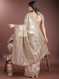 Pink Linen Cotton Saree With Blouse Piece
